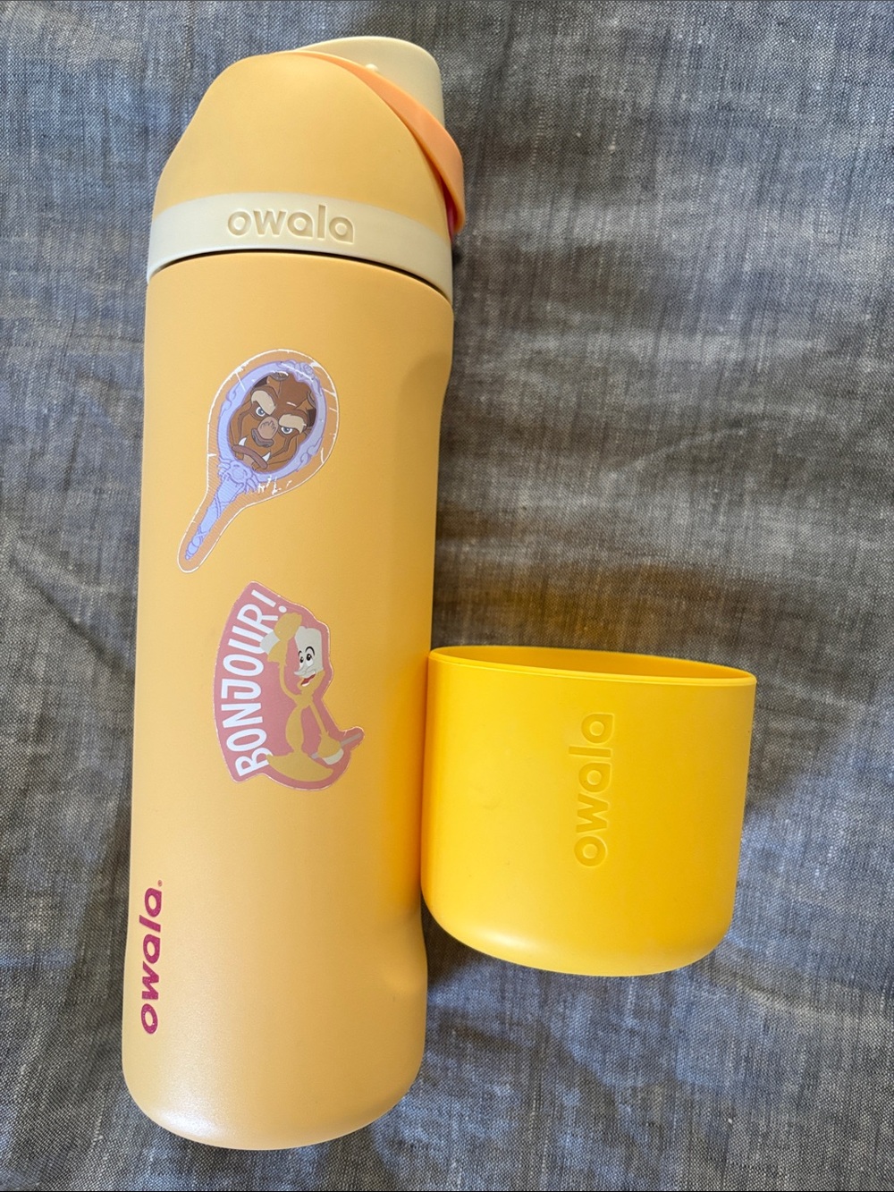 Owala x Disney Belle Yellow Insulated Water Bottle with Bumper